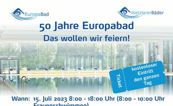 Aktionstag im Europabad zum 50-jährigen Jubiläum
