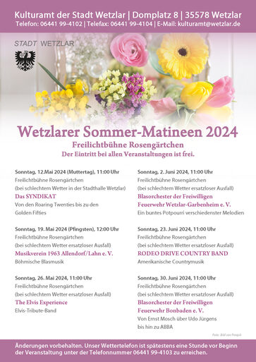 Plakat Sommer-Matineen 2024