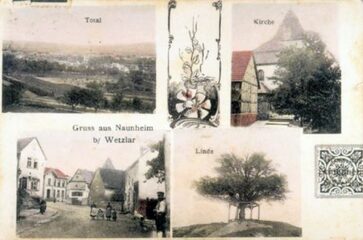 Alte Postkarte von Naunheim (1912)