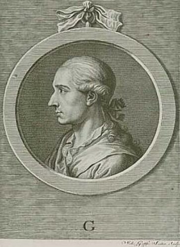 Bildnis Johann Wolfgang Goethes, Kupferstich von J. G. Saiter.