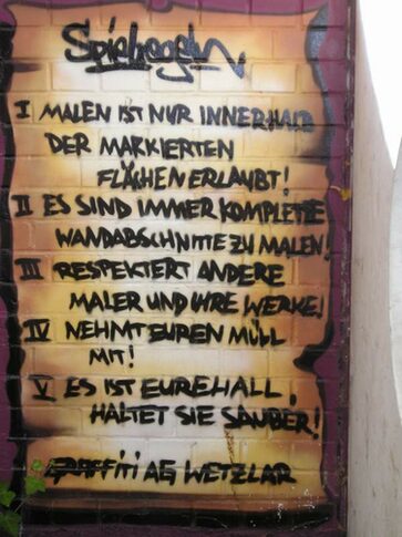 Graffiti-Spielregeln der Graffiti AG Wetzlar