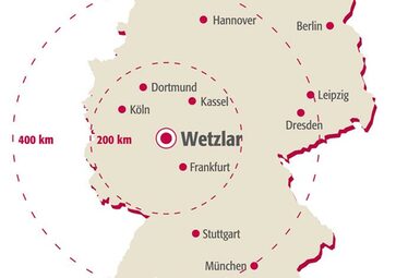 Deutschlandkarte mit Standort Wetzlar