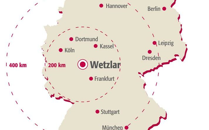 Deutschlandkarte mit Standort Wetzlar