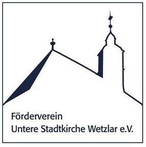 Das Logo des Fördervereins Untere Stadtkirche zeigt die Dachsilhouette der